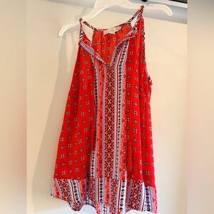 Pink Republic Red and Blue Patterned Blouse